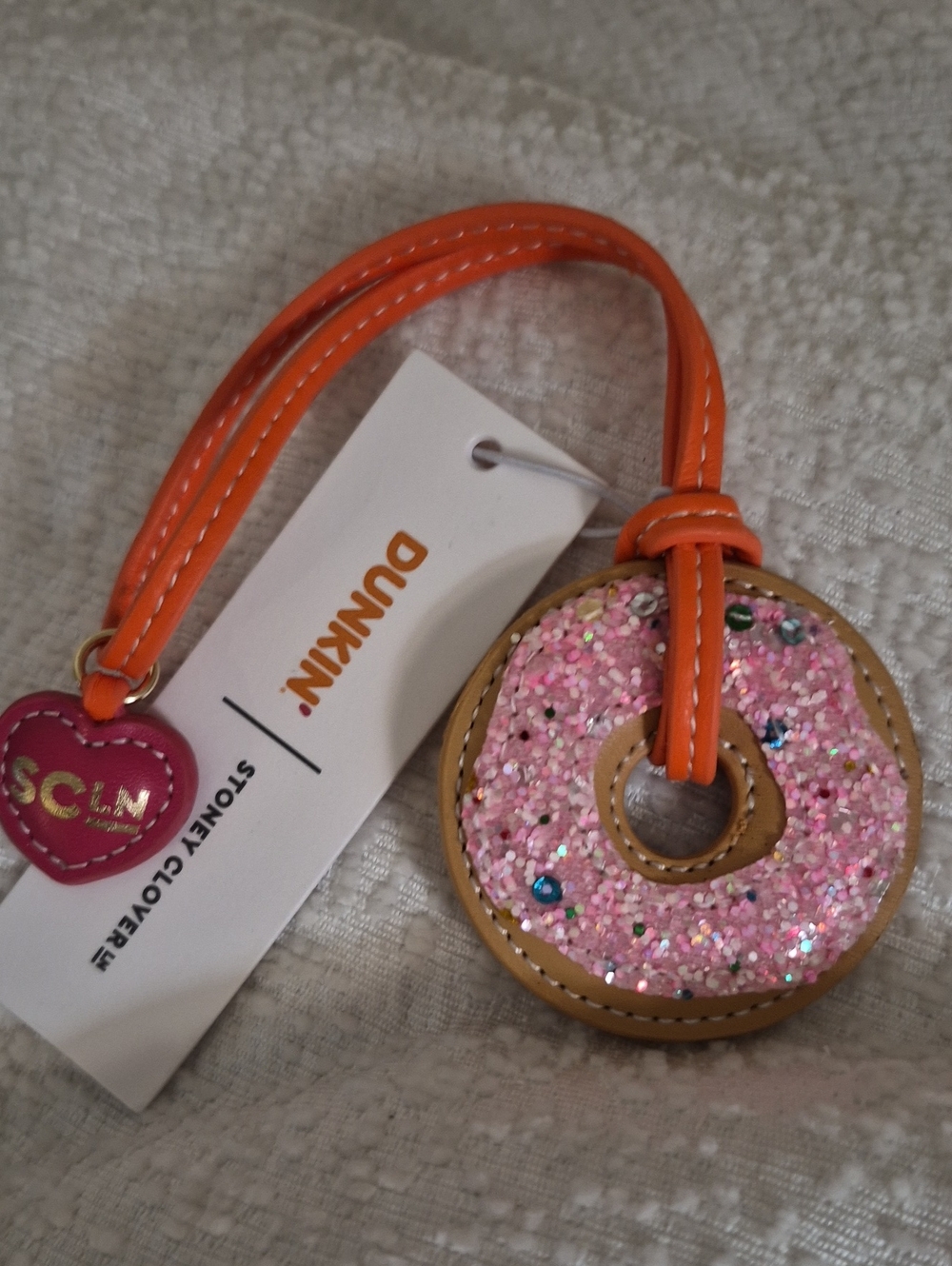 Dunkin Donuts Stoney Clover Lane Donut Bag Charm  Limited Edition Pink  New